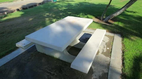 Empty Picnic Table In Sunlight Video stock 11703375