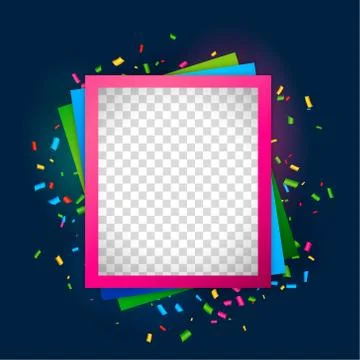 Empty picture frame for birthday celebration Stock Illustration