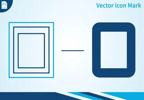 Empty picture frame icon collection with thick border style. Stock-Illustration