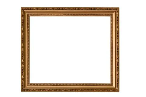 Empty picture frame isolated on white Stock Photos