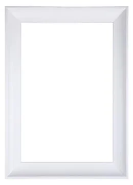Empty picture frame in plain white high gloss finish Foto stock