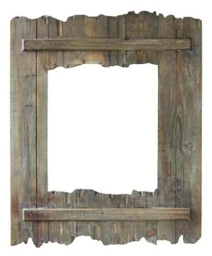 Empty picture frame in a rustic wood style Stock Photos