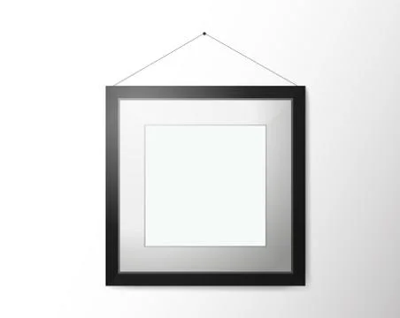 Empty picture frame with shadow on wall Illustrazione stock