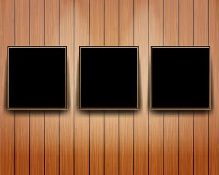 Empty picture frame on wall canvas mockup Ilustración de archivo