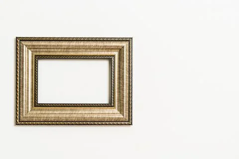 Empty picture frame on white wall background Stock-Fotos