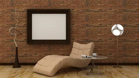 Empty picture frames in classic interior background on the decorative paint.. Foto stock