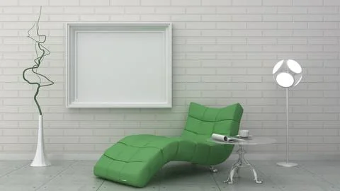 Empty picture frames in classic interior background on the decorative paint.. Foto stock