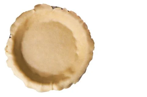 Empty pie shell isolated on white and free space foe text Stock Photos