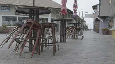 Empty Pier. Abandoned city during coronavirus quarantine. Raw color Stock Footage 127122836