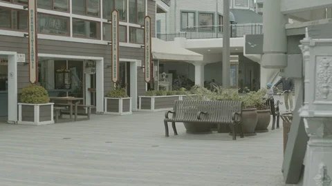 Empty Pier. Empty city during coronavirus quarantine. Raw color Stock Footage 127122232
