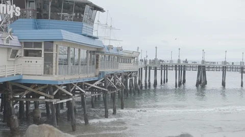 Empty Pier. Empty city during coronavirus quarantine. Raw color Stock Footage 127123208