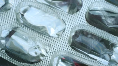 Empty pill blisters showing finished treatment Stock Footage 311943807