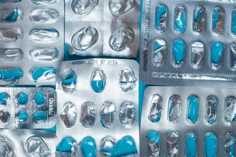 Empty pills from tablets Stock Photos