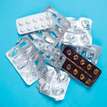 Empty pills from tablets Stock Photos