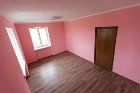 Empty pink room interior for design and decoration Stock Photos