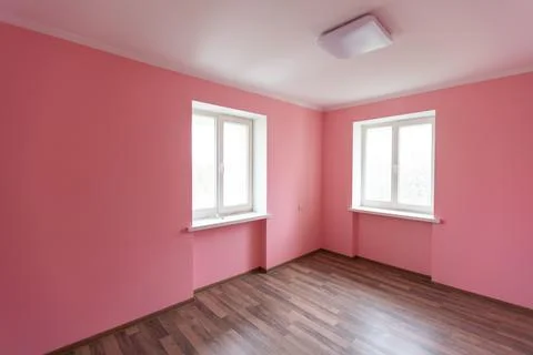 Empty pink room interior for design and decoration Stock Photos