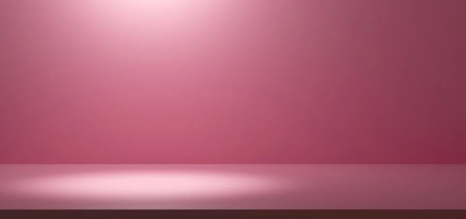 Empty pink studio room backdrop with spotlight on floor for product display.. Fotos Stock