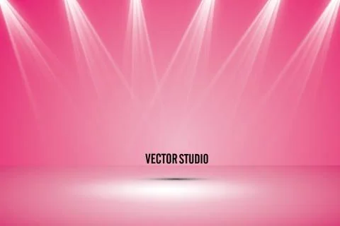 Empty pink studio room, light detector, used as background for display your Stock Illustration