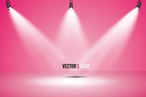 Empty pink studio room, light detector, used as background for display your Stock Illustration