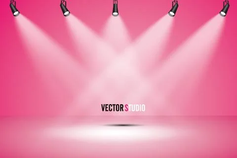 Empty pink studio room, light detector, used as background for display your Stock Illustration