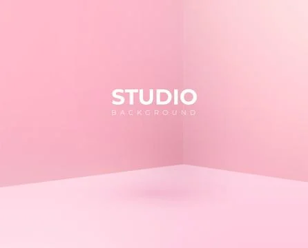 Empty pink studio room, used as background for display your products - Vector Stock Illustration