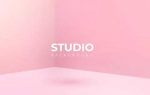 Empty pink studio room, used as background for display your products - Vector Stock Illustration