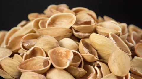 Empty pistachio shell without core rotating Video stock 146410233