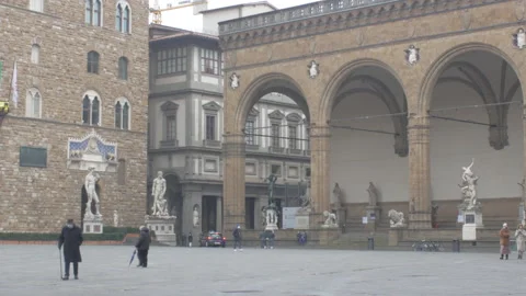 Empty place during Corona Virus , Florence Italy Vídeos de archivo 148755267