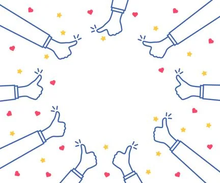 Empty place with linear thumbs up around Stock Illustration