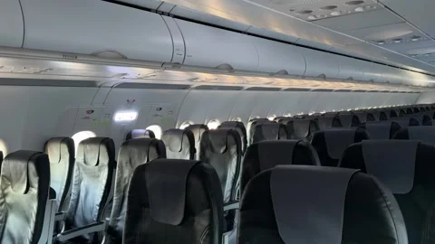 An empty plane in flight Stock Footage 333570537