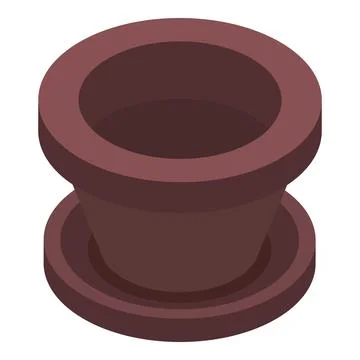 Empty plant pot icon, isometric style Stock Illustration