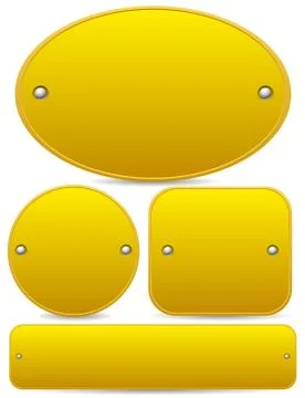 Empty plaques (gold, brass or bronze) Illustrazione stock
