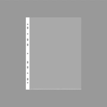 Empty Plastic Bag. Punched pocket. Business File. Sheet protector isolated on Stock Illustration