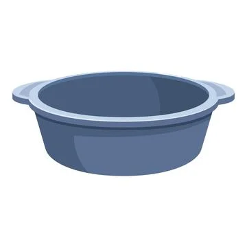 Empty plastic basin isolated on white background Stock Illustration