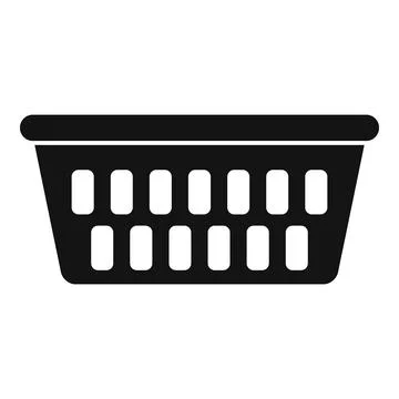 Empty plastic basket standing for laundry or shopping Stock Illustration