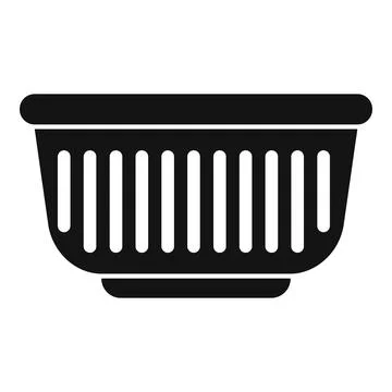 Empty plastic basket standing with vertical stripes icon simple style Stock Illustration