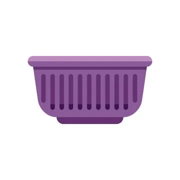 Empty plastic basket standing on white background Illustrazione stock