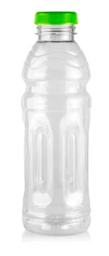 The empty plastic bottle isolated on white Stock Photos