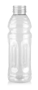 The empty plastic bottle isolated on white Stock Photos