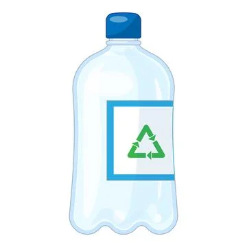 Empty plastic bottle showing recycling sign promoting environmental awareness Stock Illustration