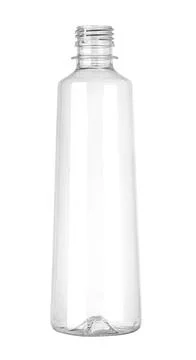 Empty plastic bottle standing on white background Stock Photos