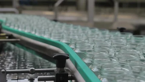 Empty Plastic bottle at Water bottling factory line up in processing mineral Stock Footage 334587513