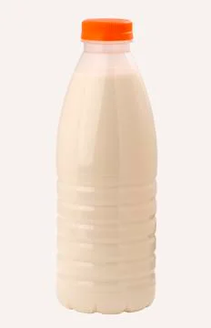 Empty plastic bottle of yoghurt or milk Stock Photos