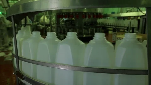 Empty plastic bottles. On conveyor to be filled in plant Stock Footage 101975831