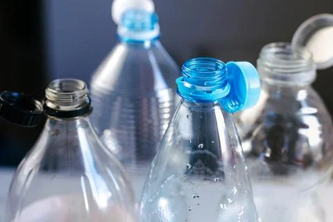 Empty plastic bottles with a lid Stock Photos