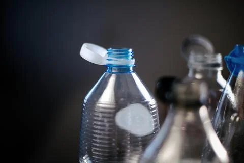 Empty plastic bottles with a lid Stock Photos
