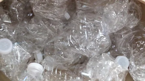 Empty plastic bottles for recycling Stock Footage 327516031