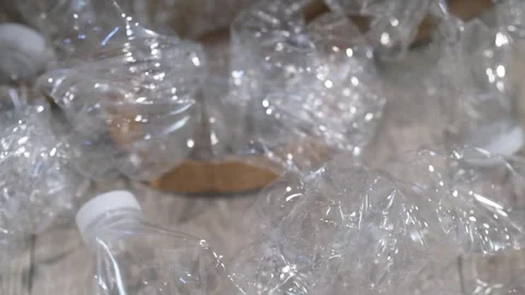 Empty plastic bottles for recycling Stock Footage 327516034