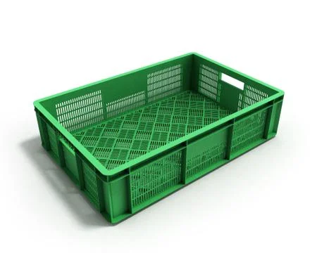 Empty plastic box 3d render on white Stock Illustration
