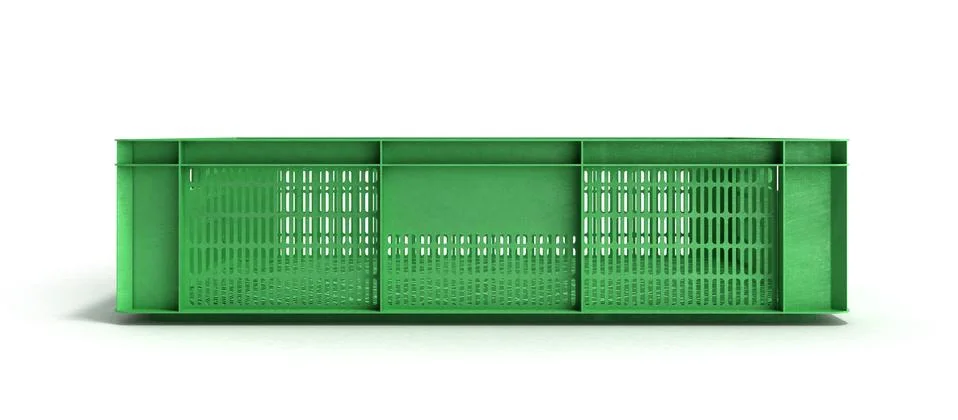 Empty plastic box 3d render on white Stock Illustration